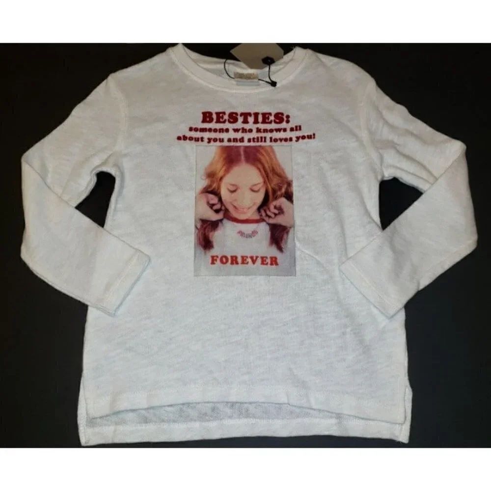 Zara size 5 girl top Besties long sleeve new